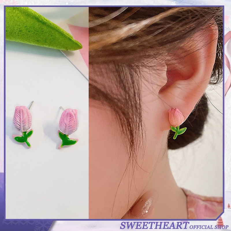 Anting Desain Bunga Tulip Gaya Korea Untuk Wanita