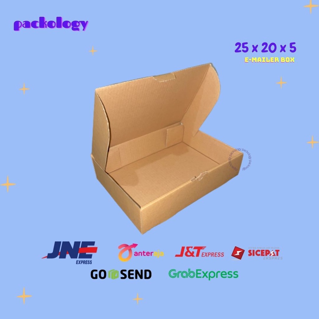 

kardus uk 25x20x5 cm kardus box baju makanan pizza hijab aksesoris