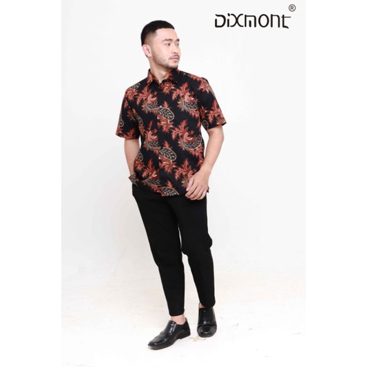 Dixmont Kemeja Pria Batik Pendek Hem BS01921