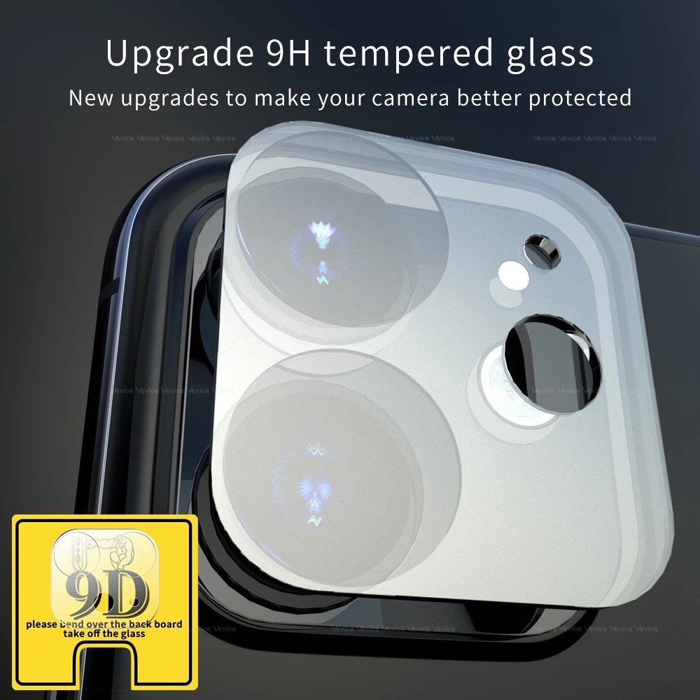 1/2 Pcs 9D iPhone 11 12 13 14 PRO MAX PLUS MINI Tempered Glass Kamera Pelindung Lensa Camera Belakang