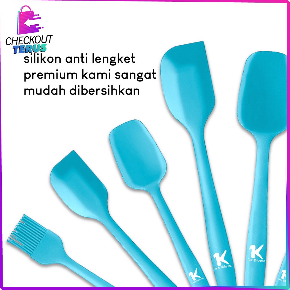 CT C276 Spatula Silikon Tahan Panas Set 6IN1 Kitchen Utensil Set Peralatan Dapur Lengkap Sutil Silicone Set Kitchen Tool