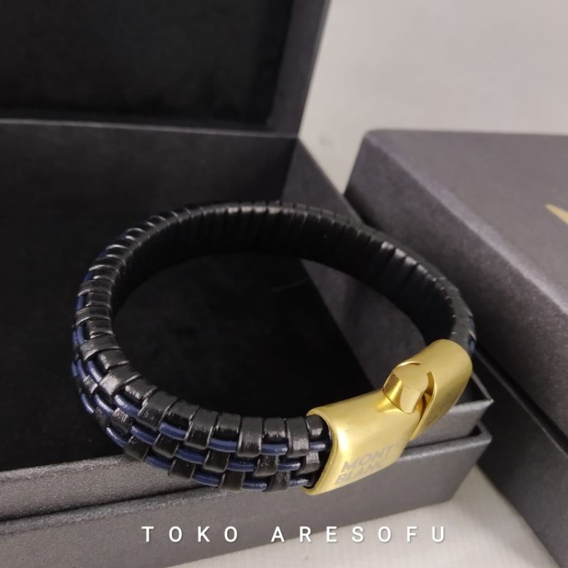 Gelang Kulit Pria / Gelang Kulit/ Gelang Pria / Gelang Fashion Gold