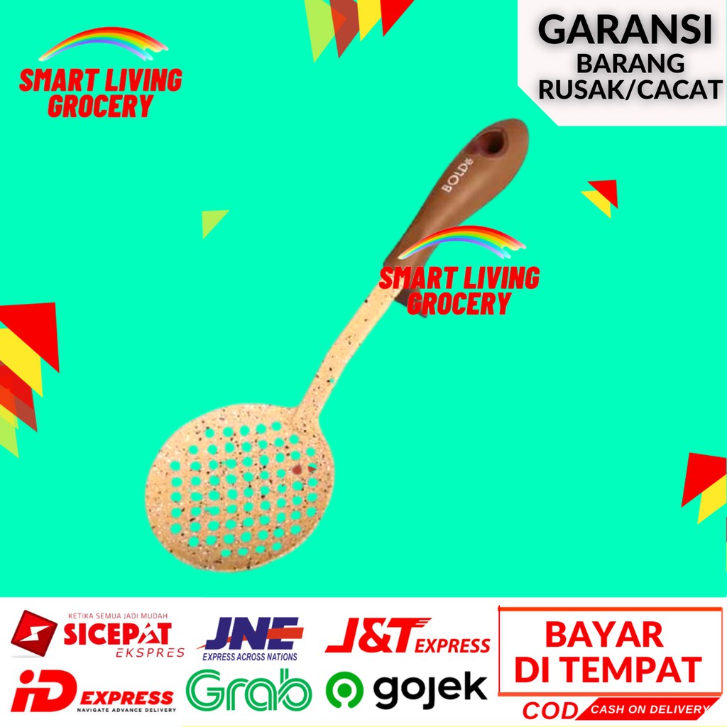 BOLDE SUPER UTENSILE Spatula Sutil Silicone Tahan Panas Masak Lubang Set Peralatan Dapur Bolde
