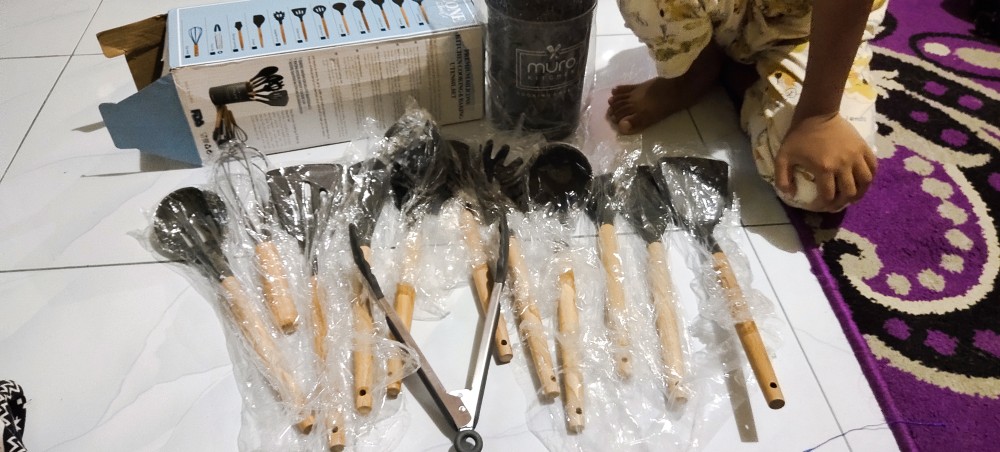 Muro 13 Pcs Spatula Sutil Utensil Set Silikon Silicone Tahan Panas Peralatan Masak