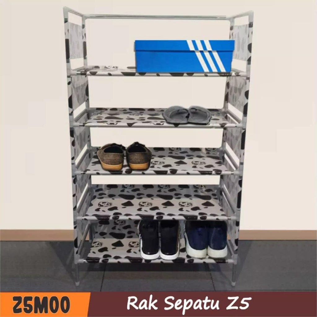 PROMORak Sepatu 5 Susun Tempat Sepatu Sendal 5 Tingkat Portable Shoes Rack Rangka Besi Kuat-TERMURAH