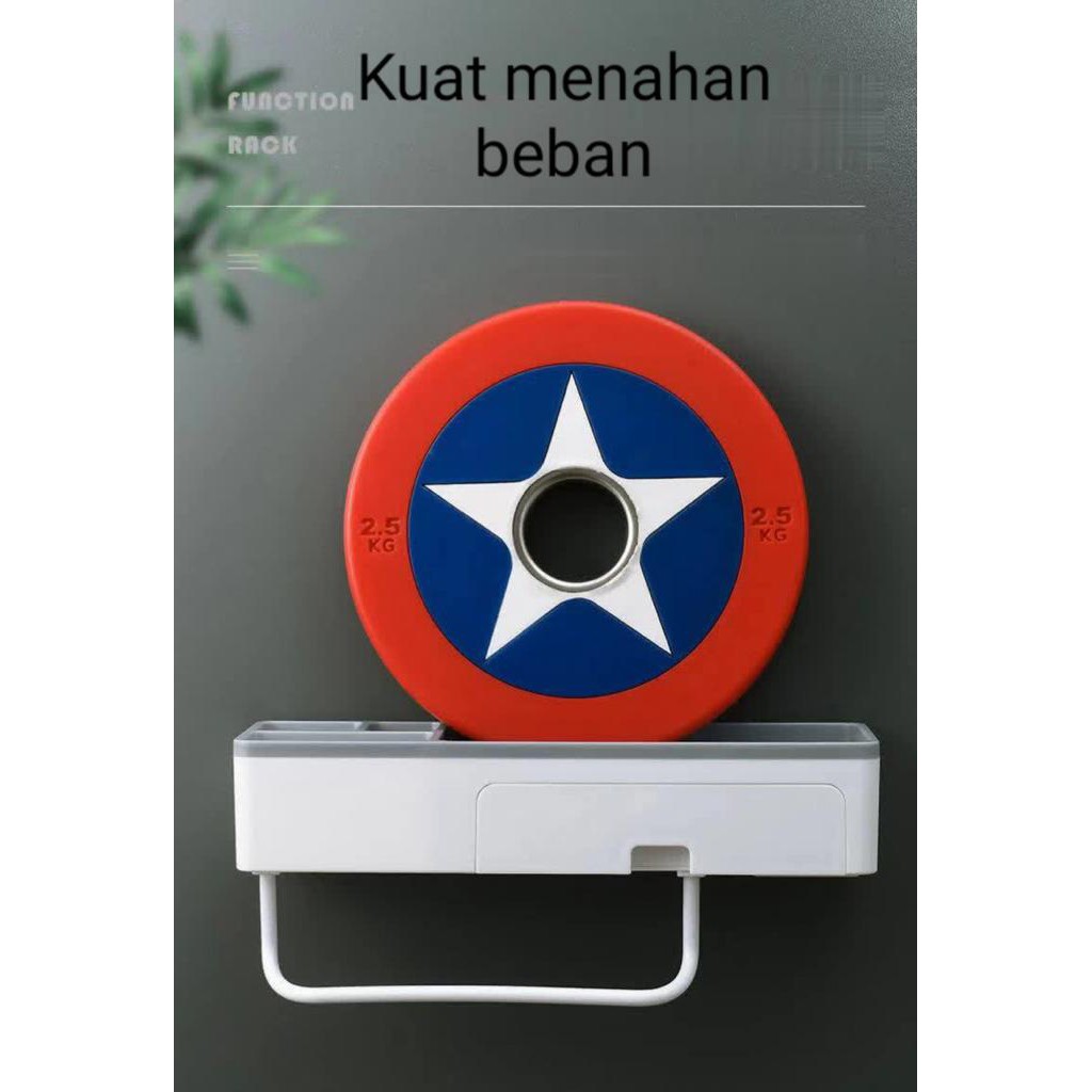 Bathroom Shelf / Rak Kamar Mandi Serbaguna Ukuran 31,5 Cm Dengan Hanger