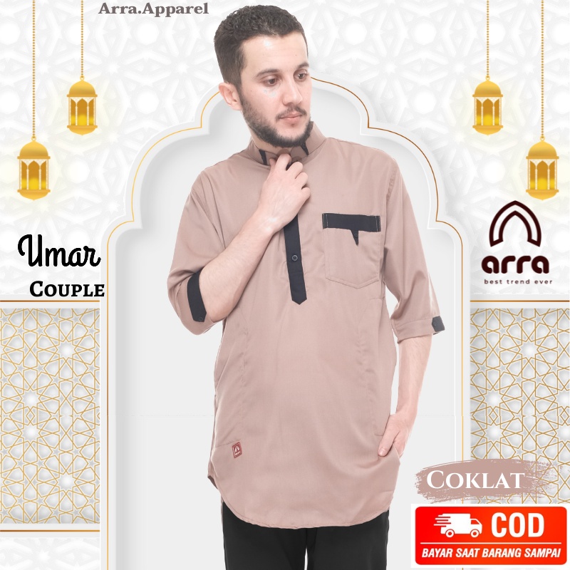 Baju Koko Kurta Pria Dewasa Lengan Pendek Original Premium Pakaian Muslim Pria Kokoh Cowok Kemko Qur