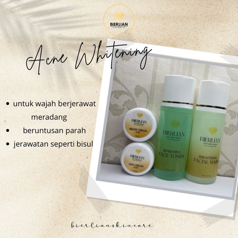 BIERLIAN SKINCARE CREAM WAJAH WHITE GLOW/SUPER WHITE/ACNE/FLEK [Free Pouch+Gift]-Acne Series