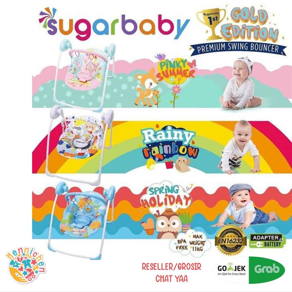 SUGAR BABY GOLD EDITION PREMIUM SWING BOUNCER SUGARBABY AYUNAN BAYI