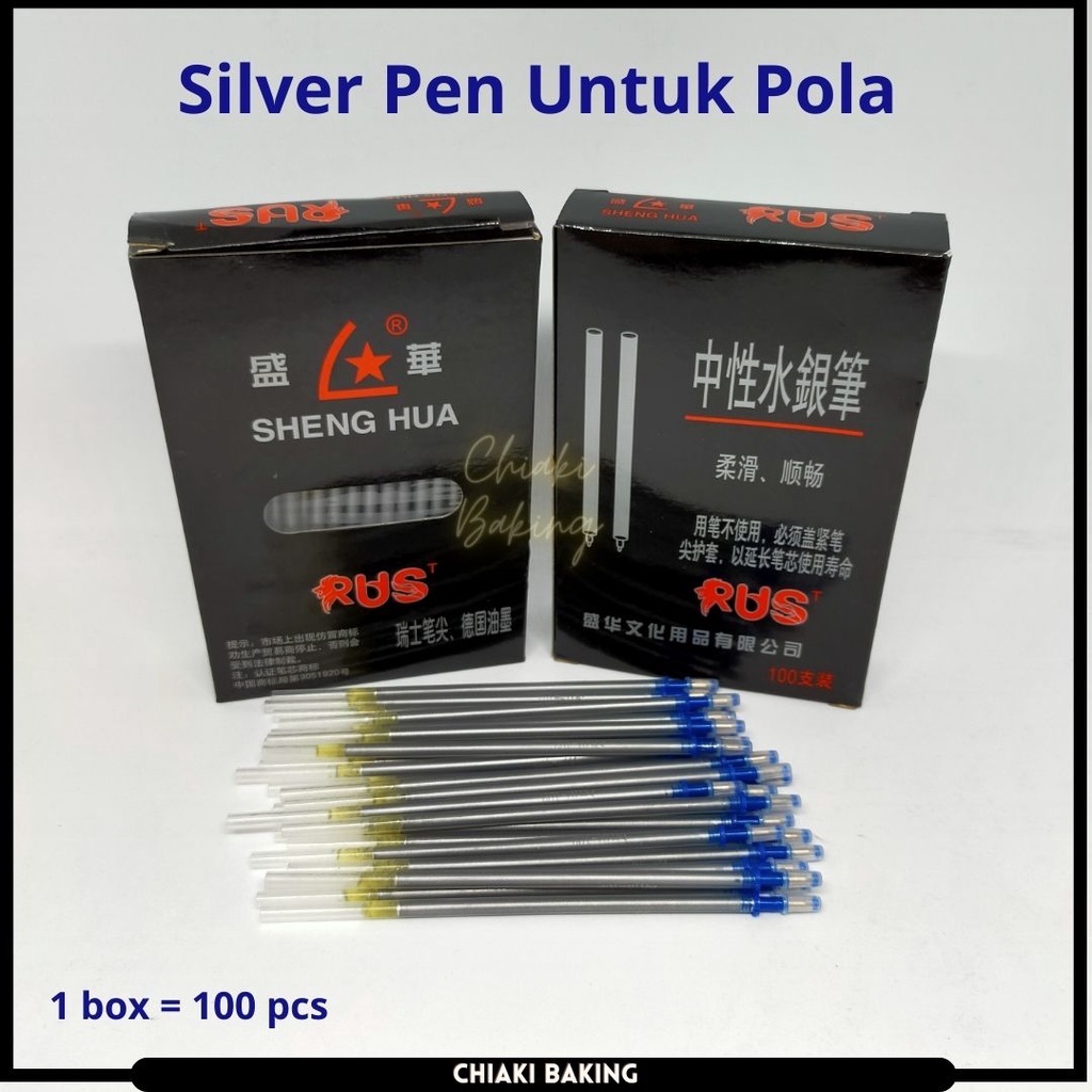 

Pen Silver Penanda Pola Tinta Perak Tulis Kain Kulit Pena Leather Oscar Spon Sintetis Erasable (isi 5pcs)