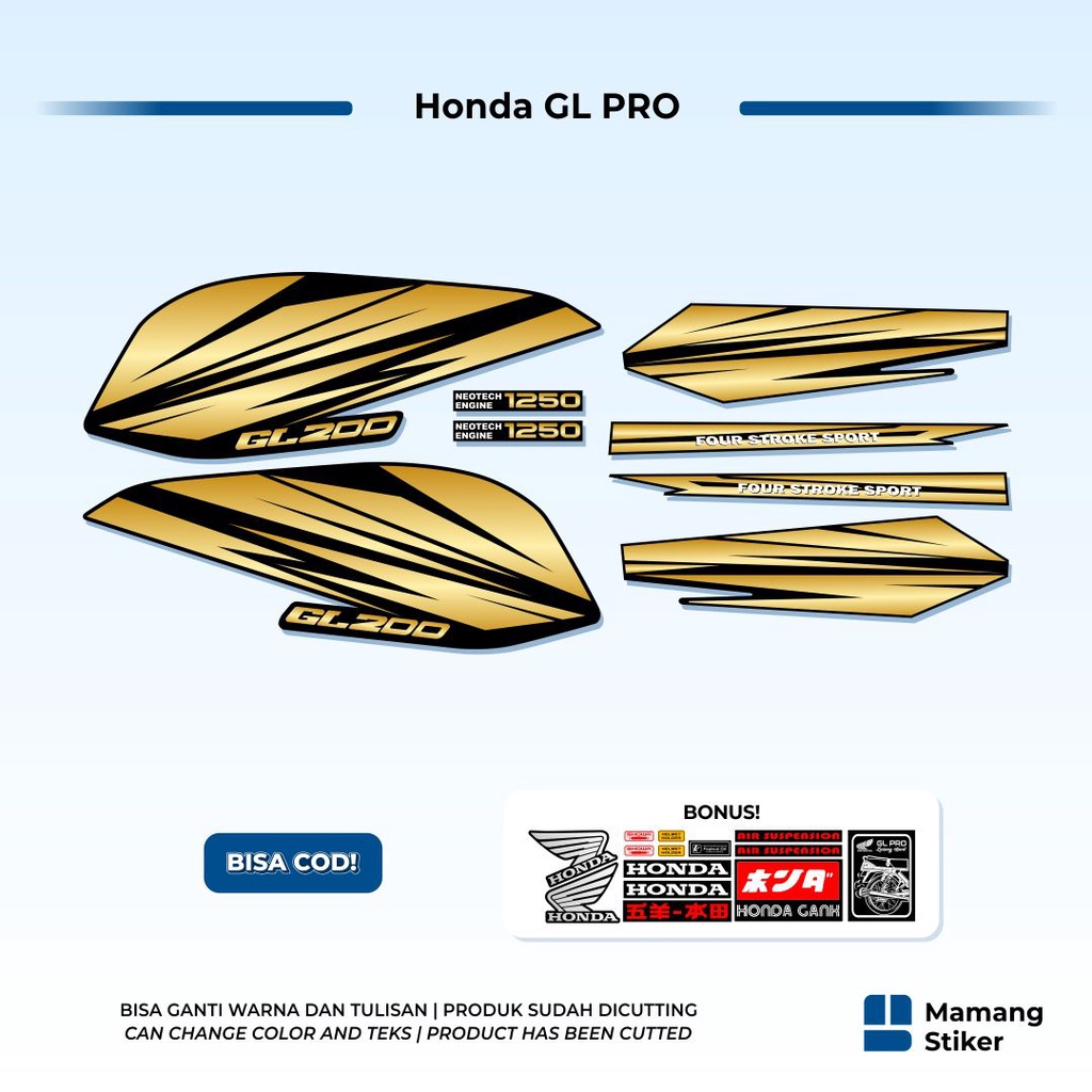 Striping Honda GL Pro Neotech Max Variasi (2) Herex Custom Terbaru Terlaris Keren Simpel Stiker Moto