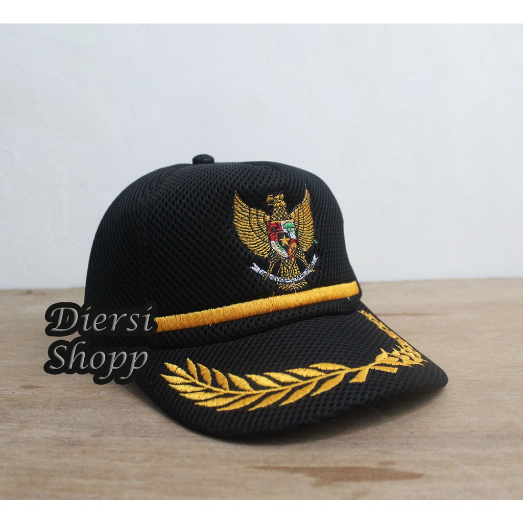 TOPI DOUBLE MESH PADI KAPAS GARUDA/TOPI PNS/TOPI DINAS/TOPI GURU/TOPI PADI KAPAS BORDIR