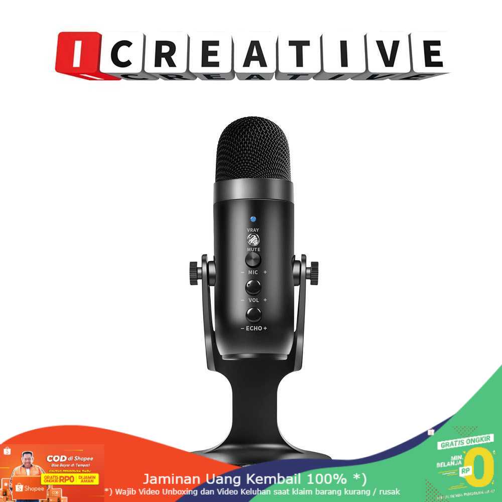 (BISA COD) RVOSTR ICREATIVE Microphone Condenser USB Mikrofon Kondensor Stand - JD-900