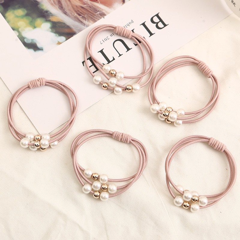 Tokoten - Ikat Rambut Mutiara - Ikat Rambut Warna Warni - Kuncir Rambut Wanita Korea TKO037-3