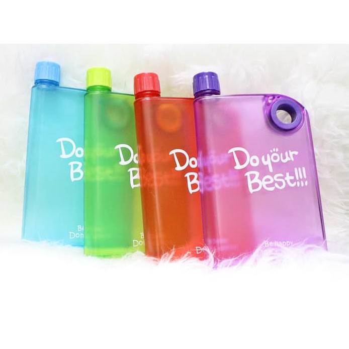 MEMO BOTTLE A5 DOFF A5 - BOTOL MINUM GEPENG TUMBLER - SLIM BOTTLE - MERAH