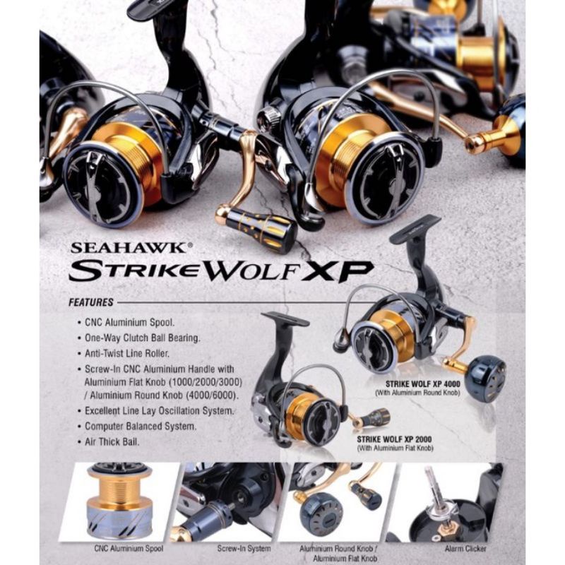Reel Seahawk Strike Wolf XP 1000 2000 3000 Power Handle