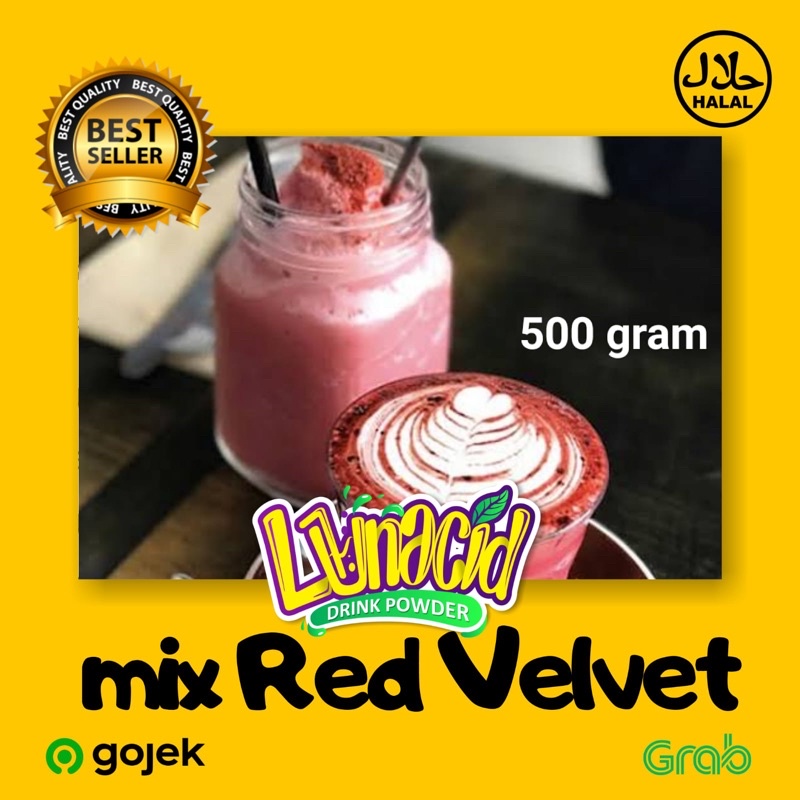 

serbuk minuman rasa red velvet/powder drink Red Velvet/ Bubuk miniman rasa red velvet 500 gr