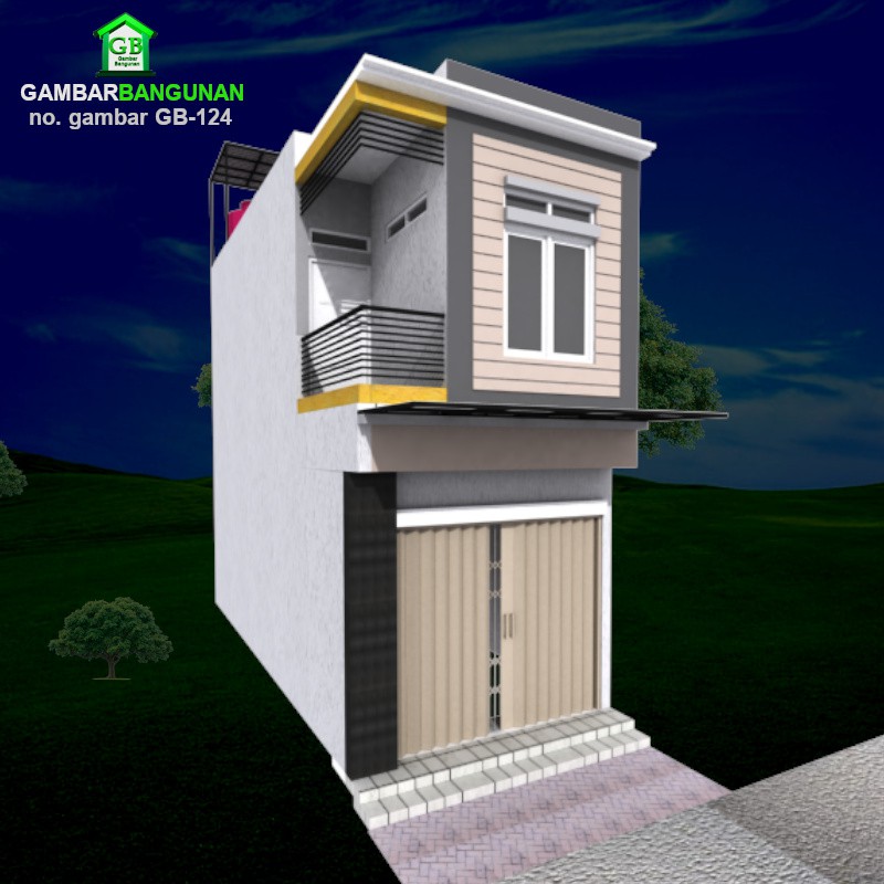 

Desain Ruko 2 Lantai lebar 4m (Lahan 4m x 12m) no gambar GB-124