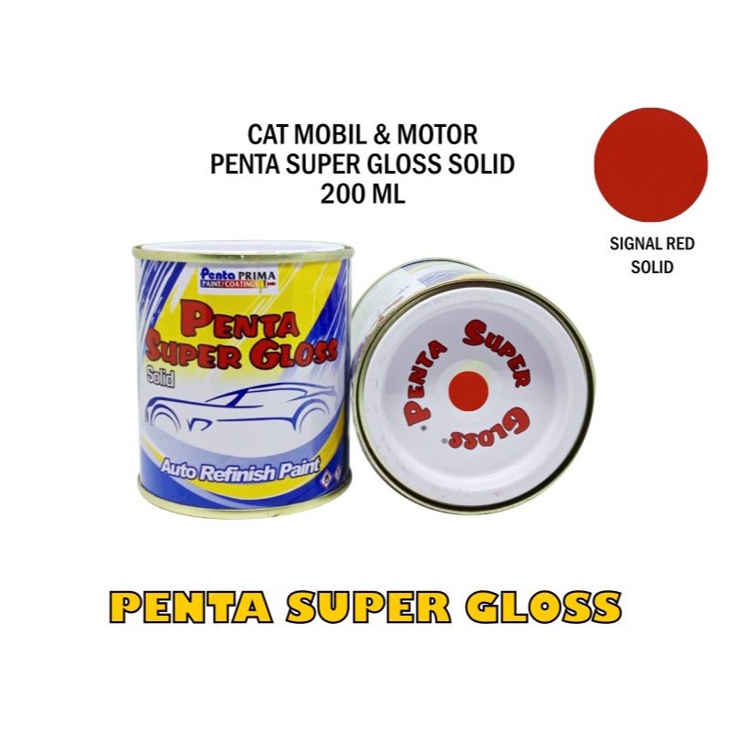 CAT PENTA SIGNAL RED 200 gram - cat merah penta - cat penta merah - cat penta super gloss merah - cat mobil merah - cat motor merah