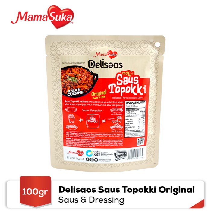 

ds001vv Mamasuka Delisaos Saus Topokki Original 100 Gr Fsfs201
