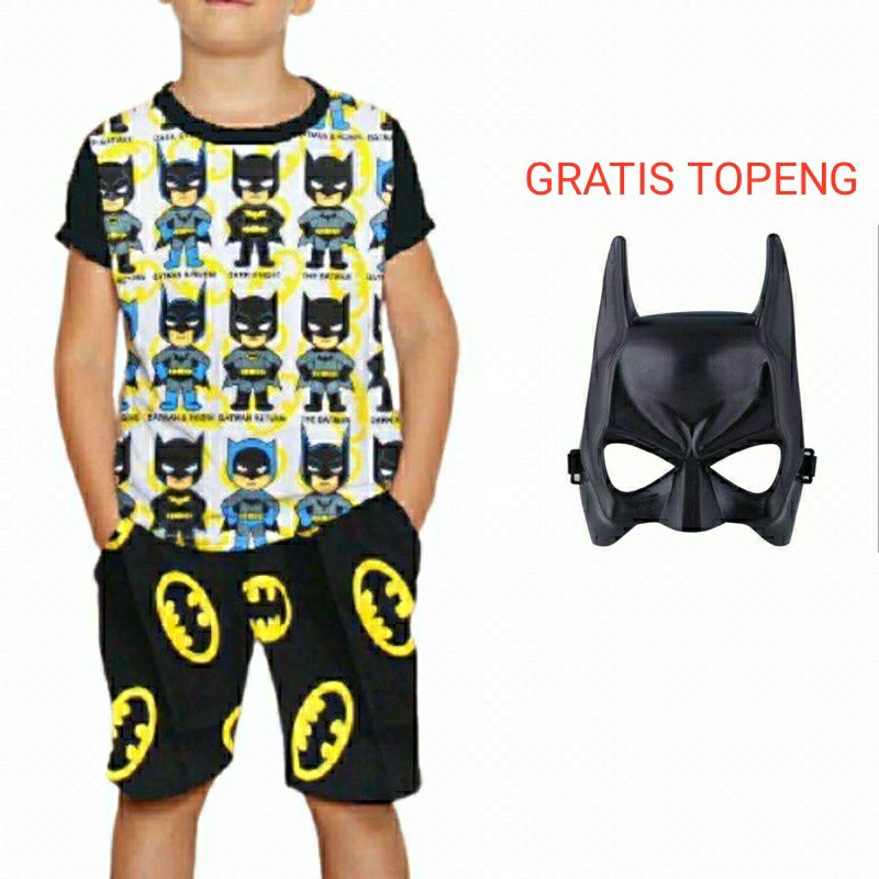 SETELAN BATMAN ANAK BARIS GRATIS TOPENG BATMAN