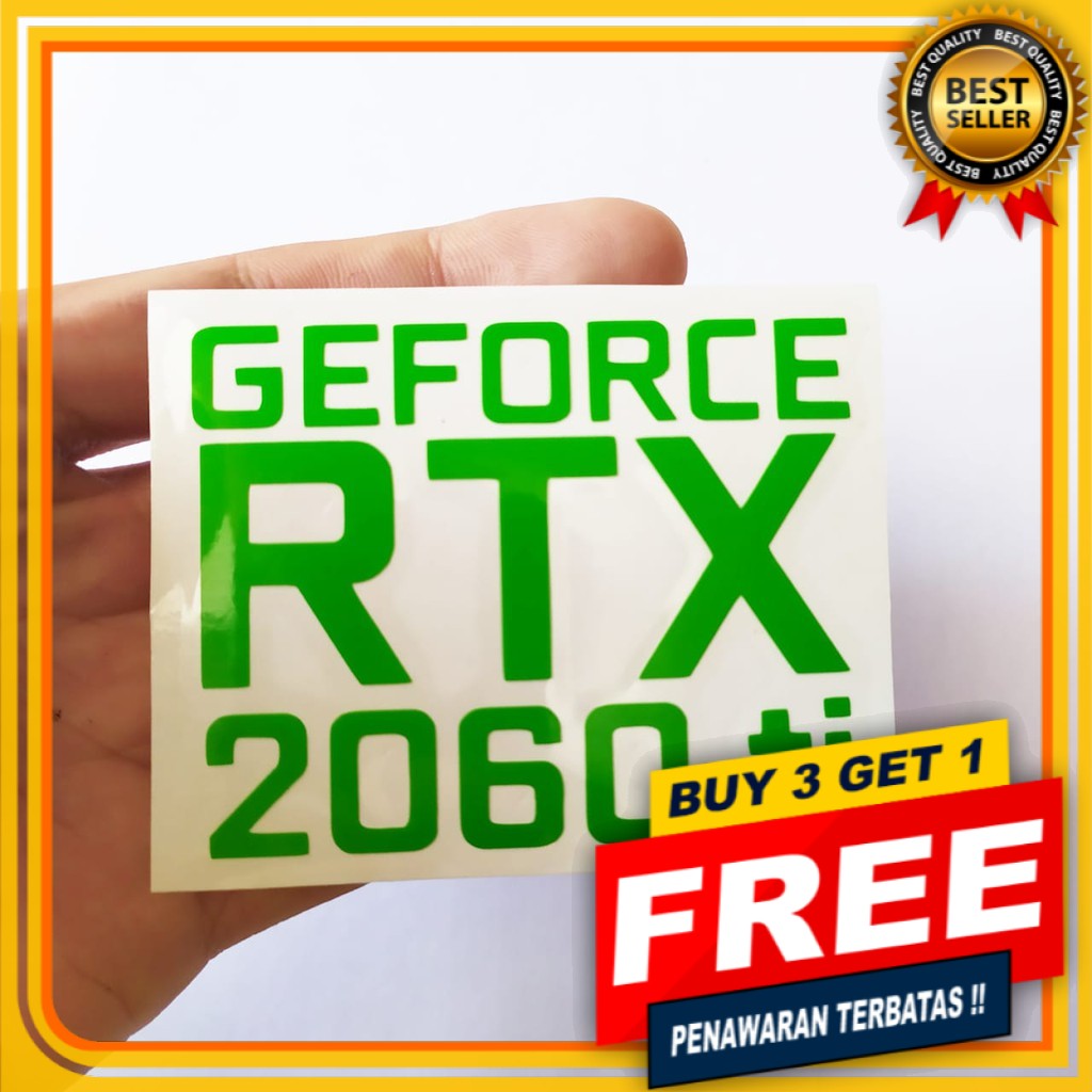 NVIDIA GEFORCE RTX 2060 TI CUTTING STIKER AKSESORIES CASING PC GAMING STICKER