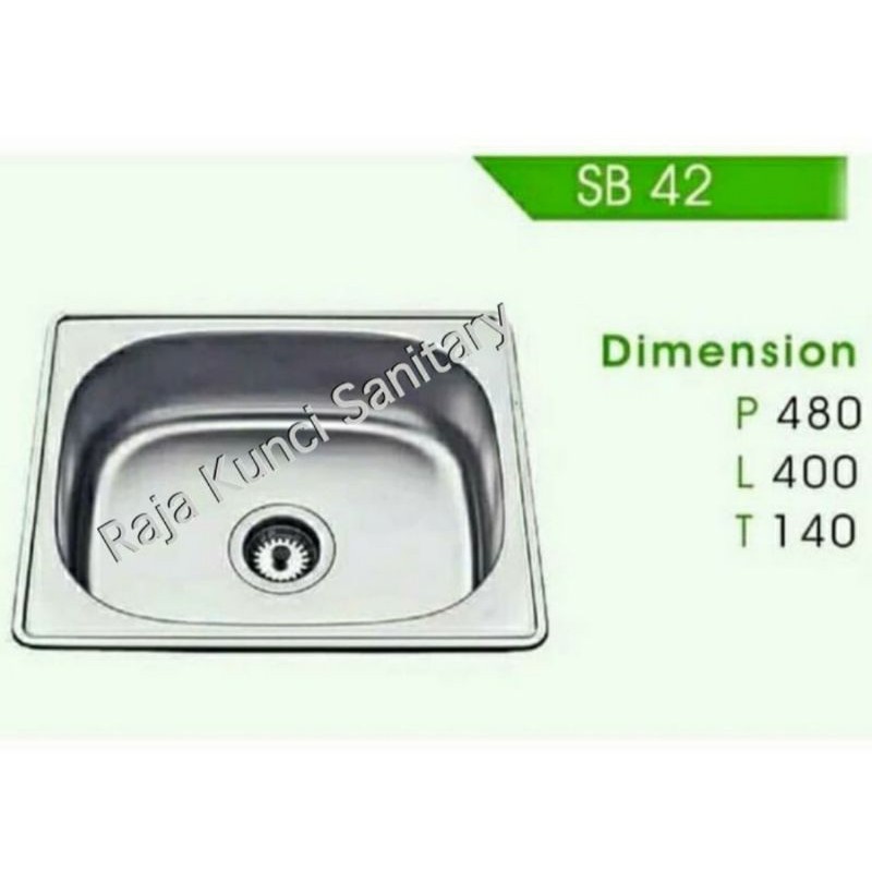 Kitchen Sink Royal SB 42 Econ Stainless/Bak Cuci Piring Kotak/Sink Kotak/Royal/ROYAL