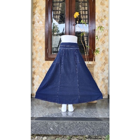 Rok Dewasa / Rok Jeans Wanita / Rok Panjang Dewasa / Rok Denim Panjang / Rok Panjang Wanita