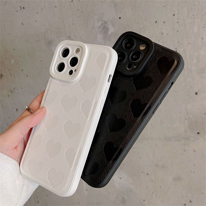 Soft Case Silikon Motif Print Hati Untuk IPhone 12 13 11 Pro Max X Xs Max Xr 8812