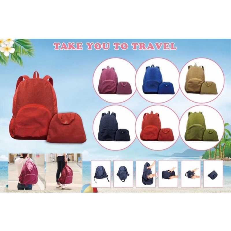 KJ TAS RANSEL SERUT BACKPACK MURAH TAS RANSEL LIPAT TRAVEL POLOS PARASUT T010 FX