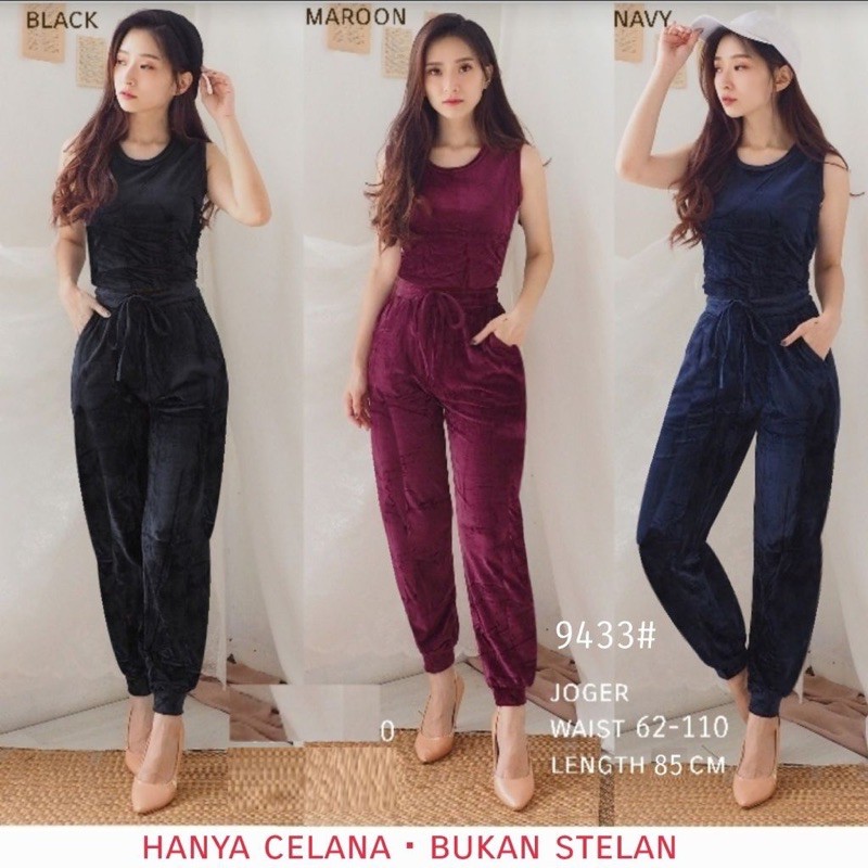 Celana beludru / velvet import / kulot wanita murah / bludru