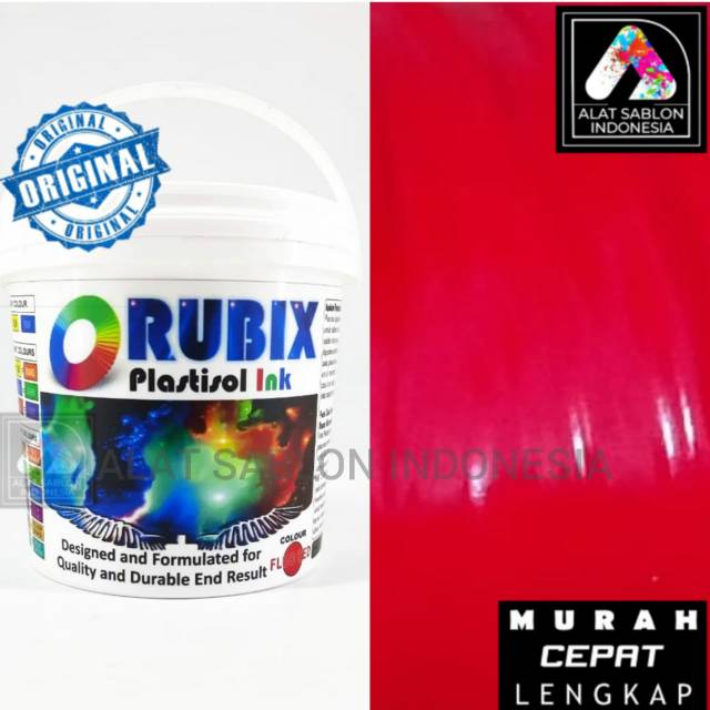 

TINTA SABLON PLASTISOL RUBIX MERAH STABILO FLO RED 1KG