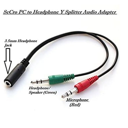 Cable aux jack 3.5mm female to 2 male 3.5 splitter microphone audio for headset headphone earphone