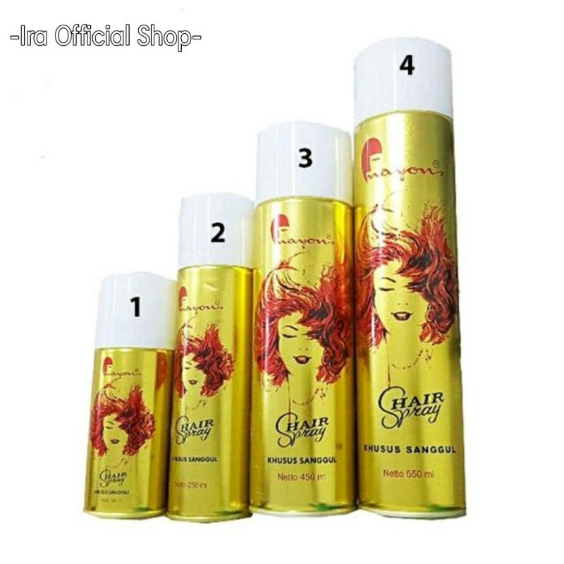 Mayon Hairspray 75 ml, 150 ml, 250 ml, 350 ml, 450 ml, 550 ml