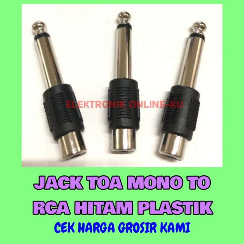 JACK TOA MONO TO RCA HITAM PLASTIK