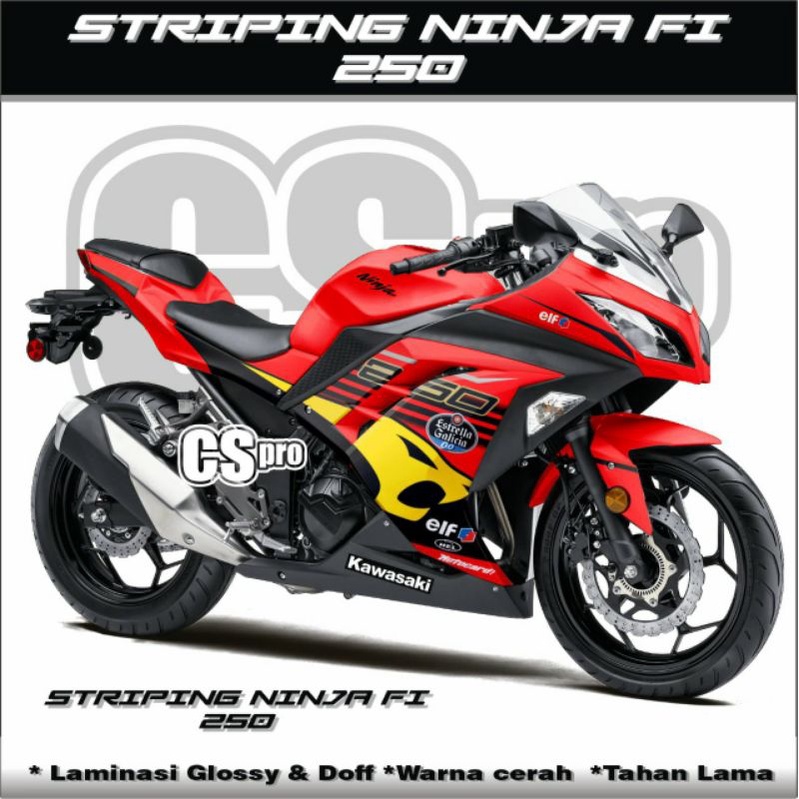 STRIPING NINJA 250 FI OLD - STRIPING STIKER MOTOR NINJA FI 250 - DECAL STRIPING STICKER KAWASAKI NIN