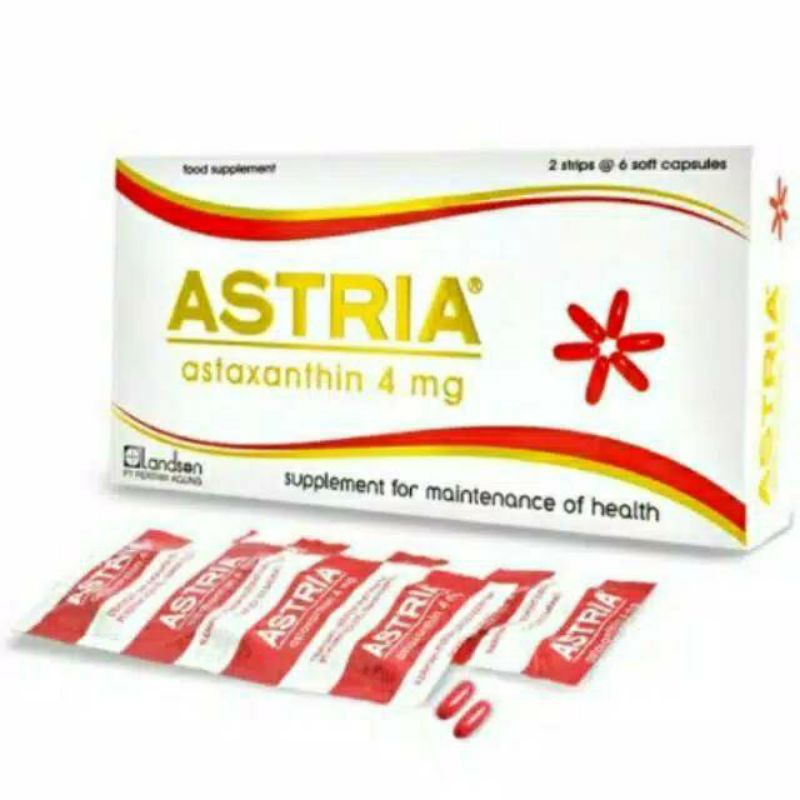 ASTRIA Antioksidan Asthaxanthin 4mg BOX isi 12 -JBB