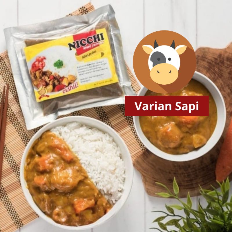 

Nicchi Bumbu Kare Jepang 100g - Varian Sapi/ Non MSG dan Pengawet/ Halal