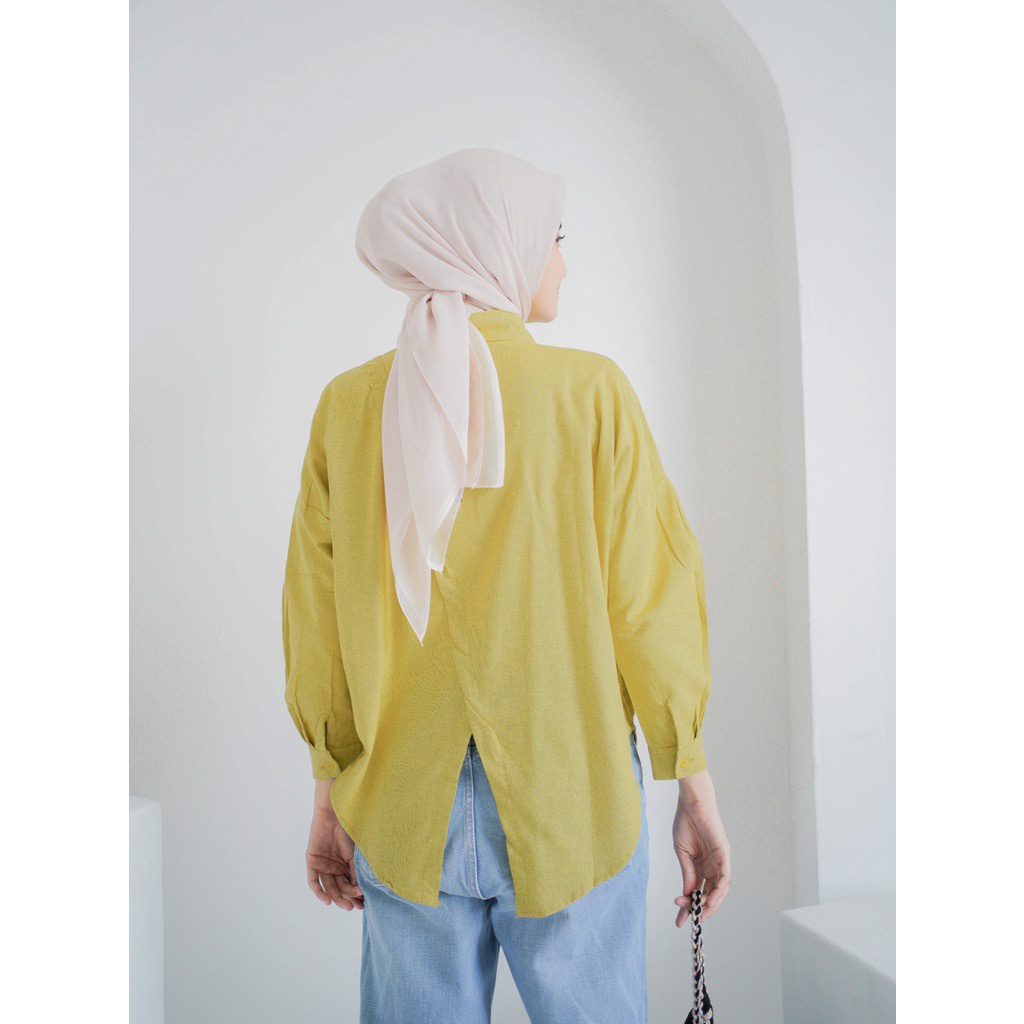 BEFAST - ZFS OOTD Kemeja AIRINA / NELKAA LINEN SHIRT / Kemeja Casual Wanita / Pakaian Remaja ABG / Kemeja Lengan Panjang / OOTD Remaja Wanita Kerja / Kemeja Polos Formal / Terlaris / Kemeja Best Seller