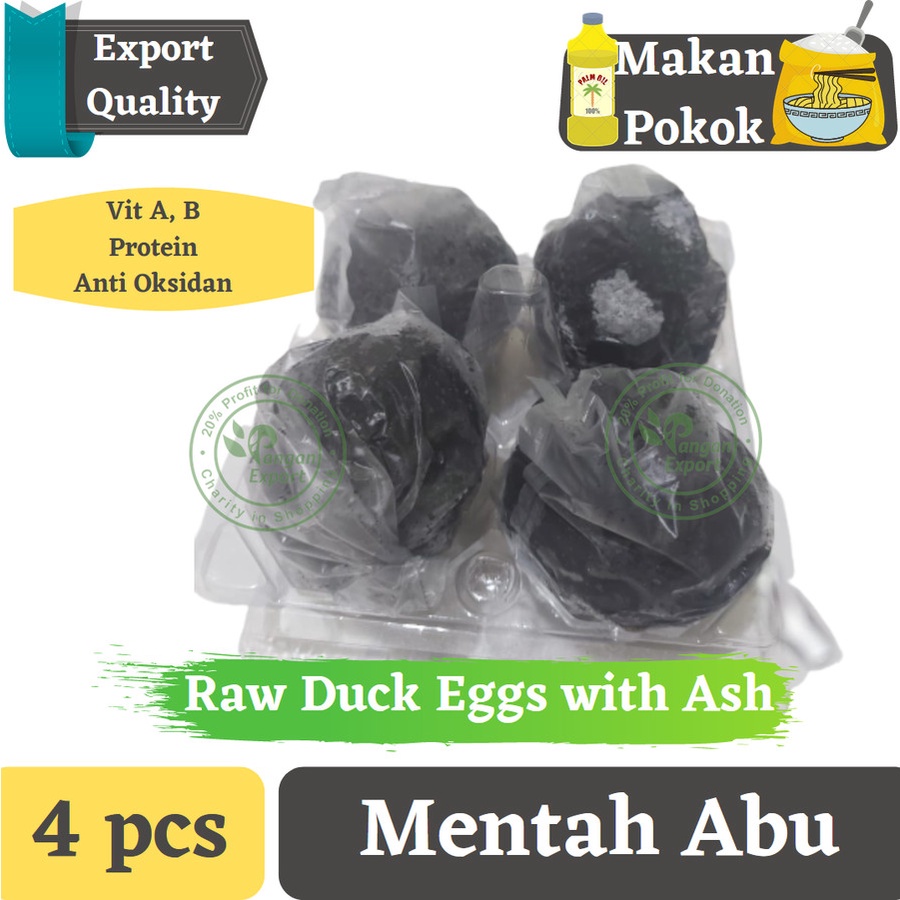 

Telur Bebek Omega Mentah Hitam dengan ABU | Raw Duck Eggs with Ash