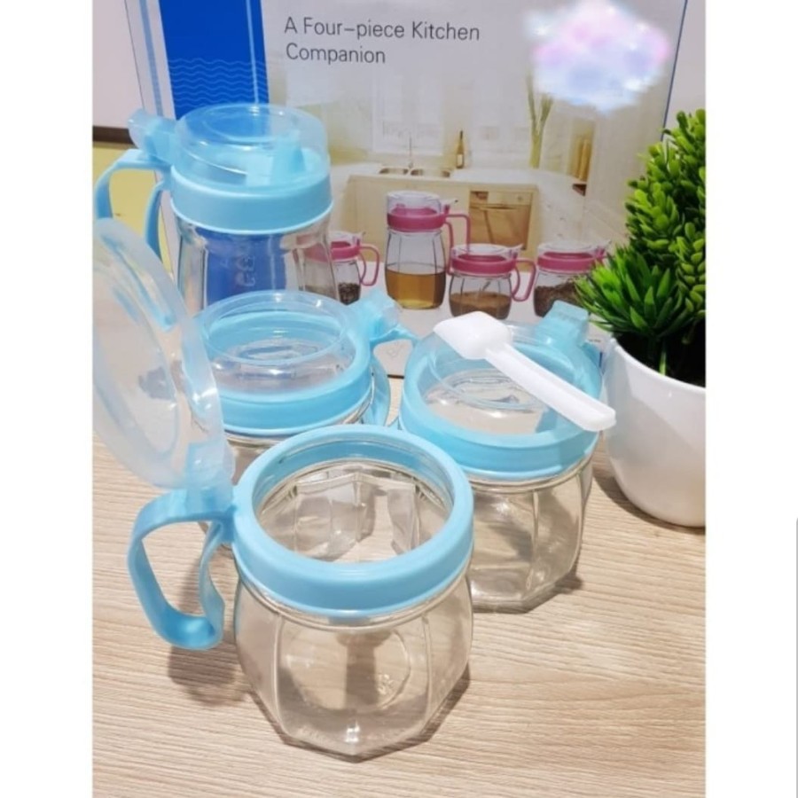 [COD] KITCHEN JAR SET 3 - TOPLES GARAM DAPUR TEMPAT BUMBU OIL POT SET BUDDIESSTORE