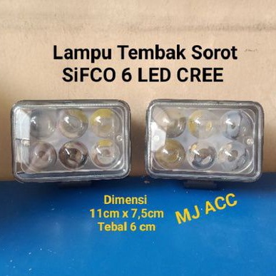 Lampu Tembak Sorot SIFCO 6 LED CREE Kotak Putih