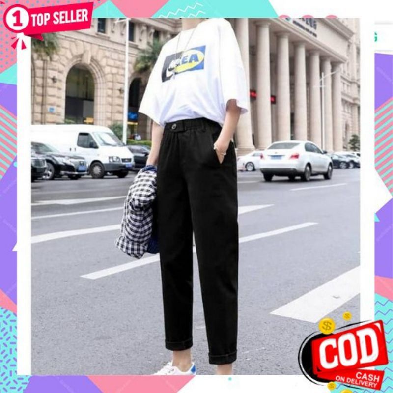 1KG MUAT 4PCS | COMFY LINEN PANTS KANCING CELANA PANJANG RAMI HITS OOTD KOREAN STYLE FASHION GROSIR WANITA TERMURAH