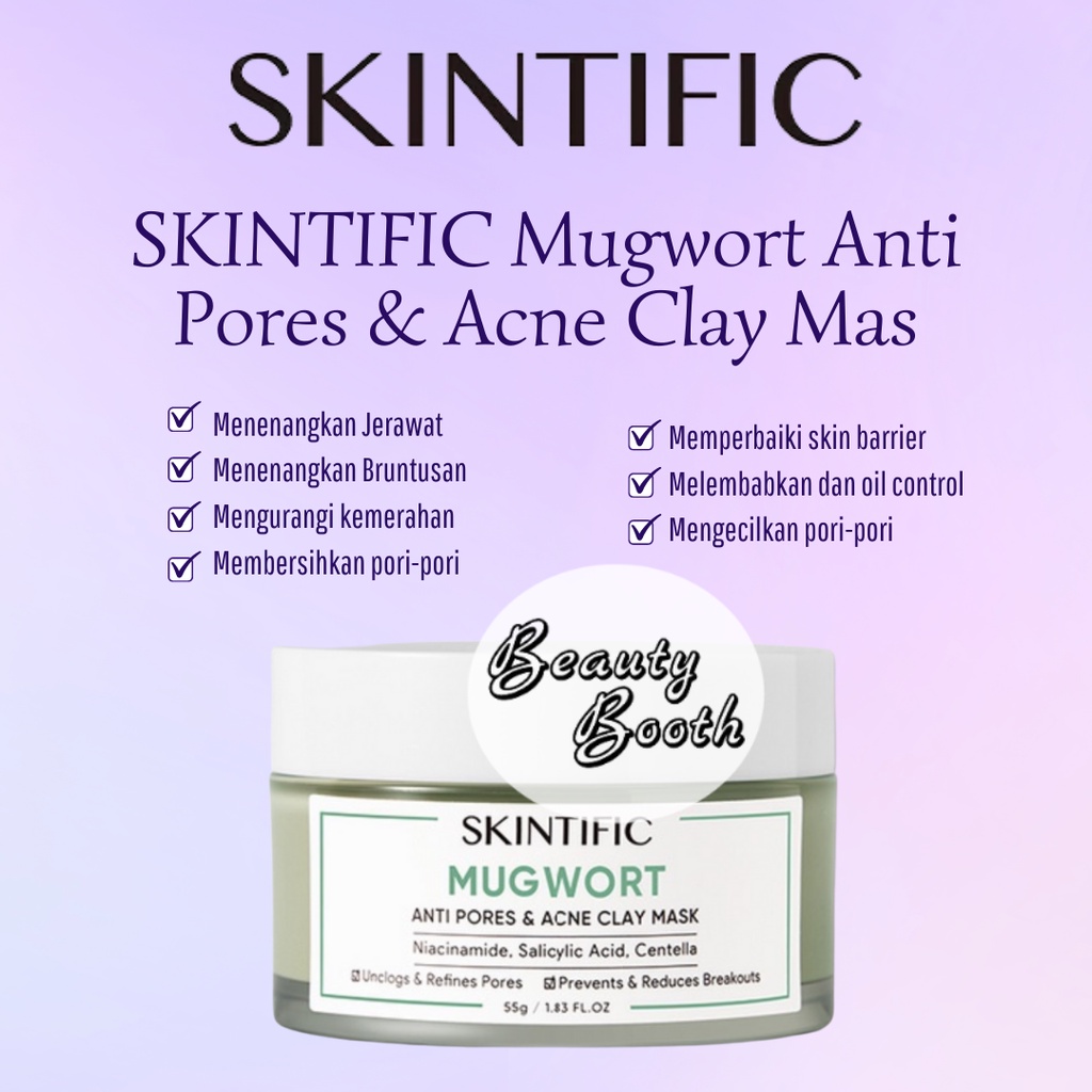 SKINTIFIC Mugwort Anti Pores &amp; Acne Clay Mask Pore Clarifying Wask Off Pack