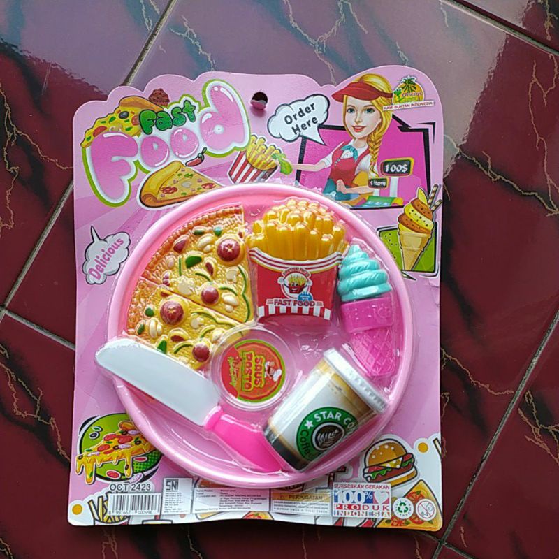 

Mainan makanan siap saji fast food pizza