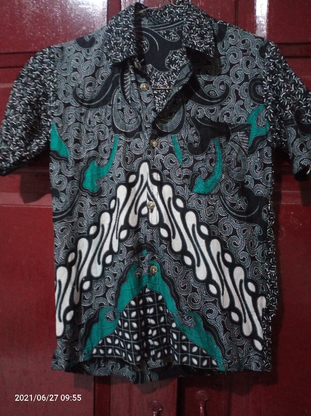 Baju Batik Couple Ayah Dan Anak Cowok Motif Dimensi Abu / Baju Ayah Dan Anak Terlaris / Cod