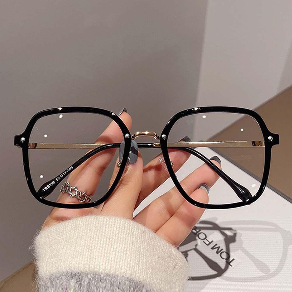 Mxbeauty Kacamata Anti Radiasi Motif Leopard Optik Komputer Kacamata Bingkai Besar Metal Square Wanita Eyeglasses