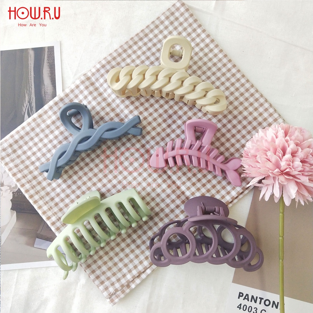 HOW.R.U | 7-10 cm - Jepit rambut  Korea Aneka Motif Warna Pastel