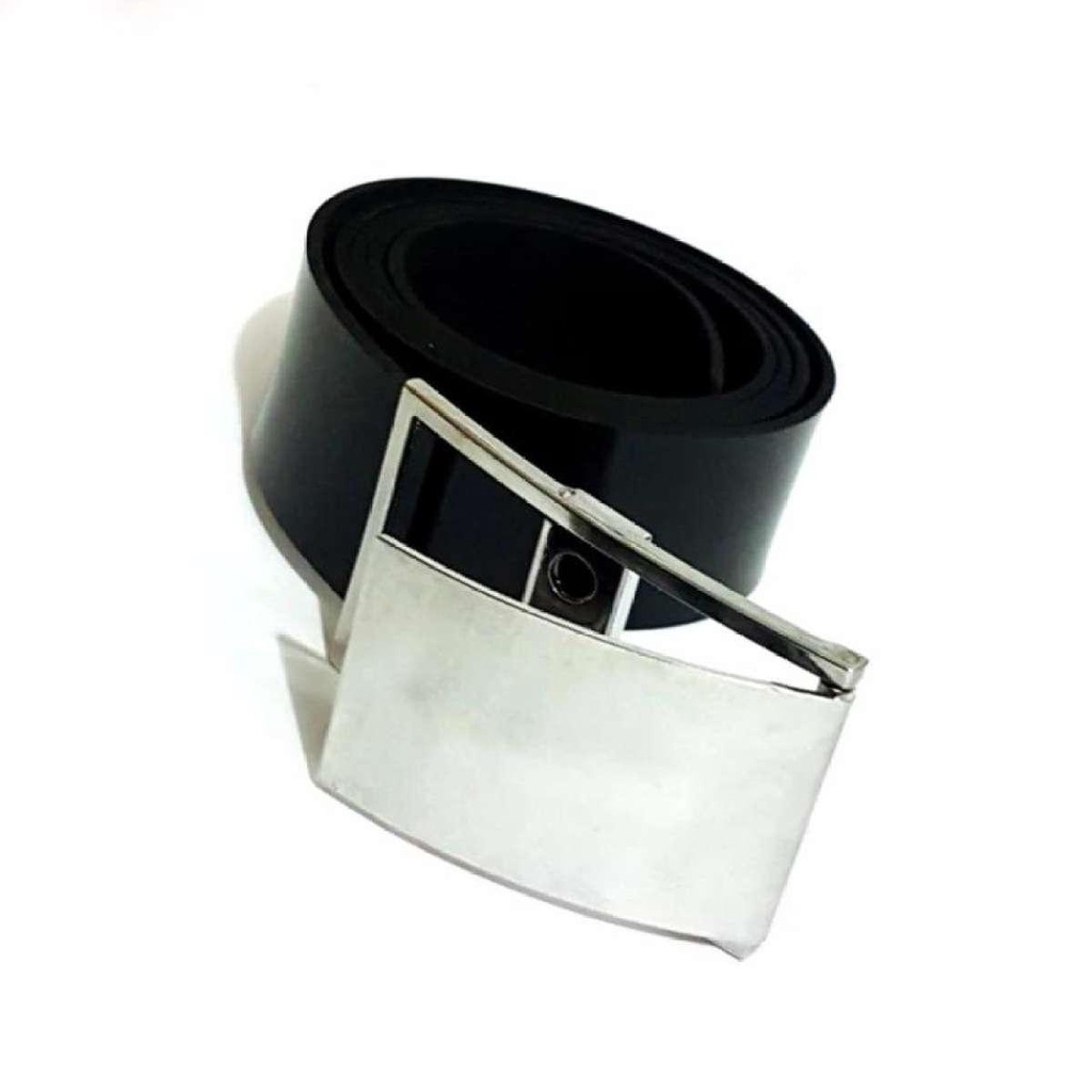 Ikat Pinggang / Gesper Pria Polos Kepala Gesper Stainless Steel - Black