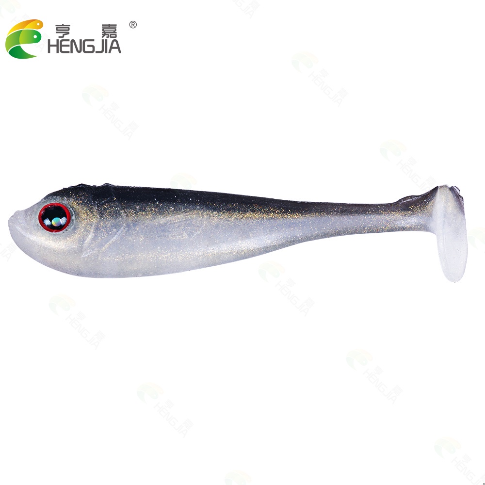 Hengjia 10 Pcs Umpan Pancing Soft Bait Bentuk Cacing Keriting Bahan Silikon Ukuran 6.5cm 3.1g